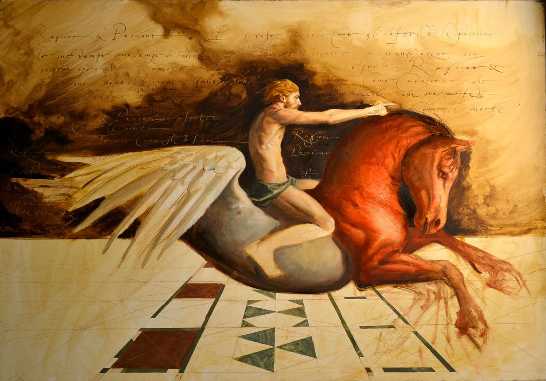Ragione e Passione, olio su tela, cm 70x100, 2013 ⊱ Francesco Mori Artista